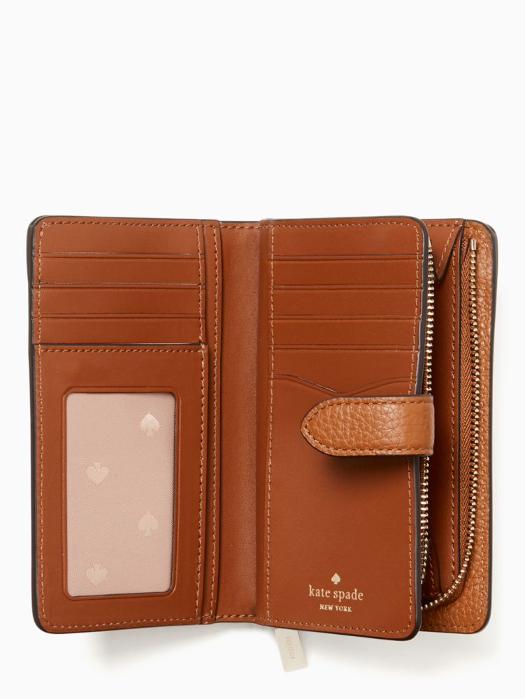 Kate Spade,Leila Medium Compact Bifold Wallet,Warm Gingerbread