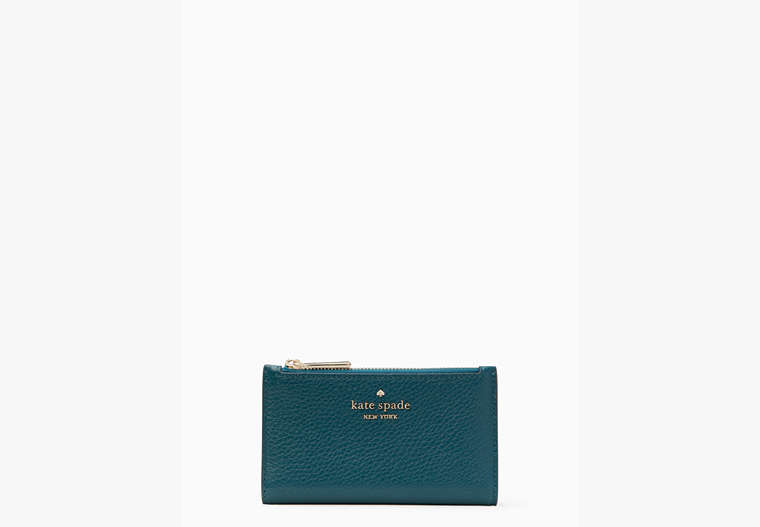 Kate Spade,Leila Small Slim Bifold Wallet,Peacock Sapphire image number 0