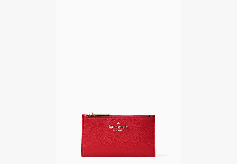Kate Spade,Leila Small Slim Bifold Wallet,Red Currant image number 0