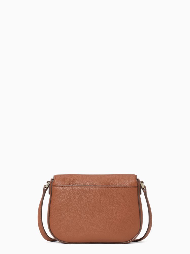 Kate Spade,Leila Mini Flap Crossbody,Leather,Saddle Bag,Logo,Word Embellishment,Lined,Silver Metal,Casual,