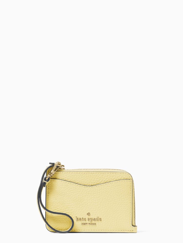 Kate Spade,レイラ スモール カード ホルダー リスレット,財布小物,イエローマルガリータ