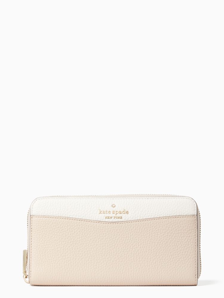 Kate Spade,レイラ カラーブロック ラージ　コンチネンタル ウォレット,財布小物,ウォームベージュマルチ