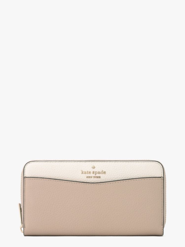 Kate Spade,レイラ カラーブロック ラージ　コンチネンタル ウォレット,財布小物,ウォームベージュマルチ