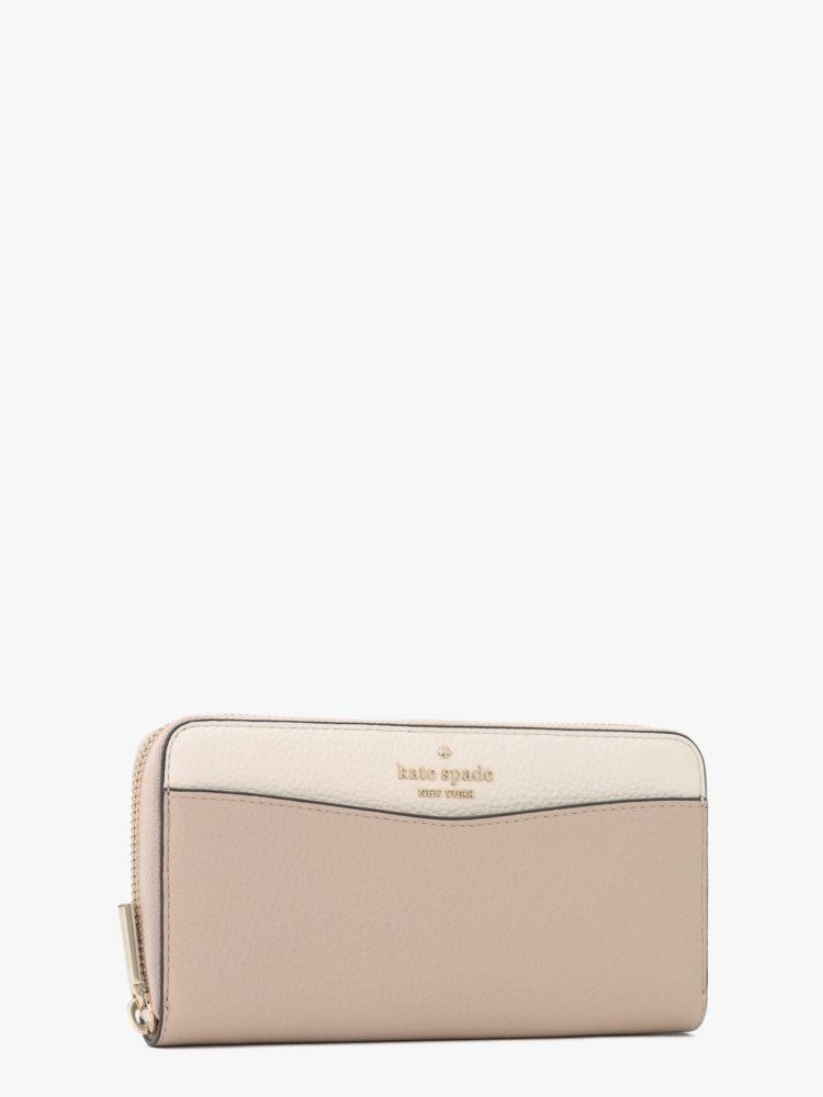 Kate Spade,レイラ カラーブロック ラージ　コンチネンタル ウォレット,財布小物,ウォームベージュマルチ
