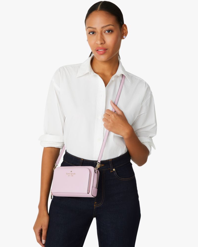 Kate Spade New York Leather Staci Dual Zip Crossbody w/ Tags - Black  Crossbody Bags, Handbags - WKA311057