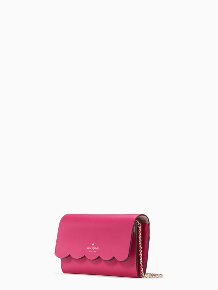 Kate Spade,Gemma Crossbody,Leather,Crossbody,Word Embellishment,Scallop,Logo,Gusset,Gold Metal,Day Party,