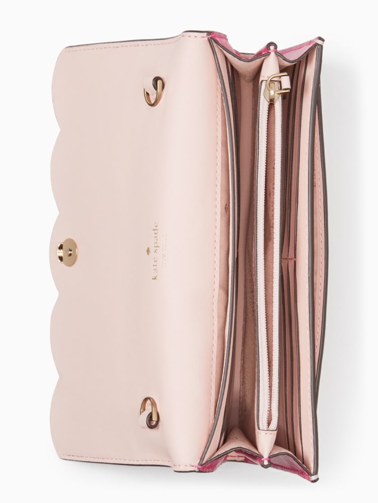 Kate Spade,Gemma Crossbody,Leather,Crossbody,Word Embellishment,Scallop,Logo,Gusset,Gold Metal,Day Party,