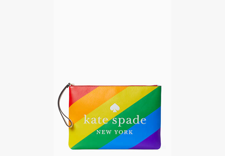 Kate Spade,rainbow large zip pouch,wristlets & pouches,