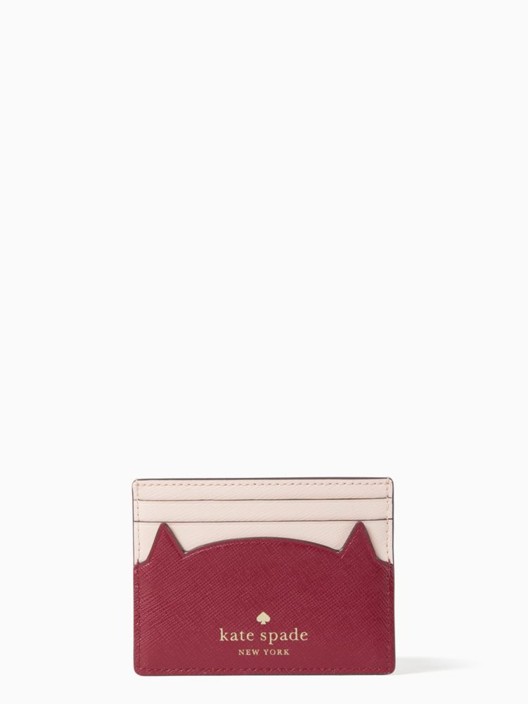Meow Cat Small Slim Card Holder | Kate Spade Outlet