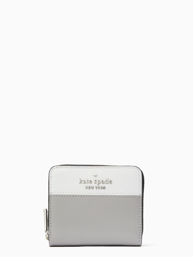Kate Spade,ステイシー カラーブロック スモール ジップ アラウンド ウォレット,財布小物,ニンバスグレーマルチ image number 0