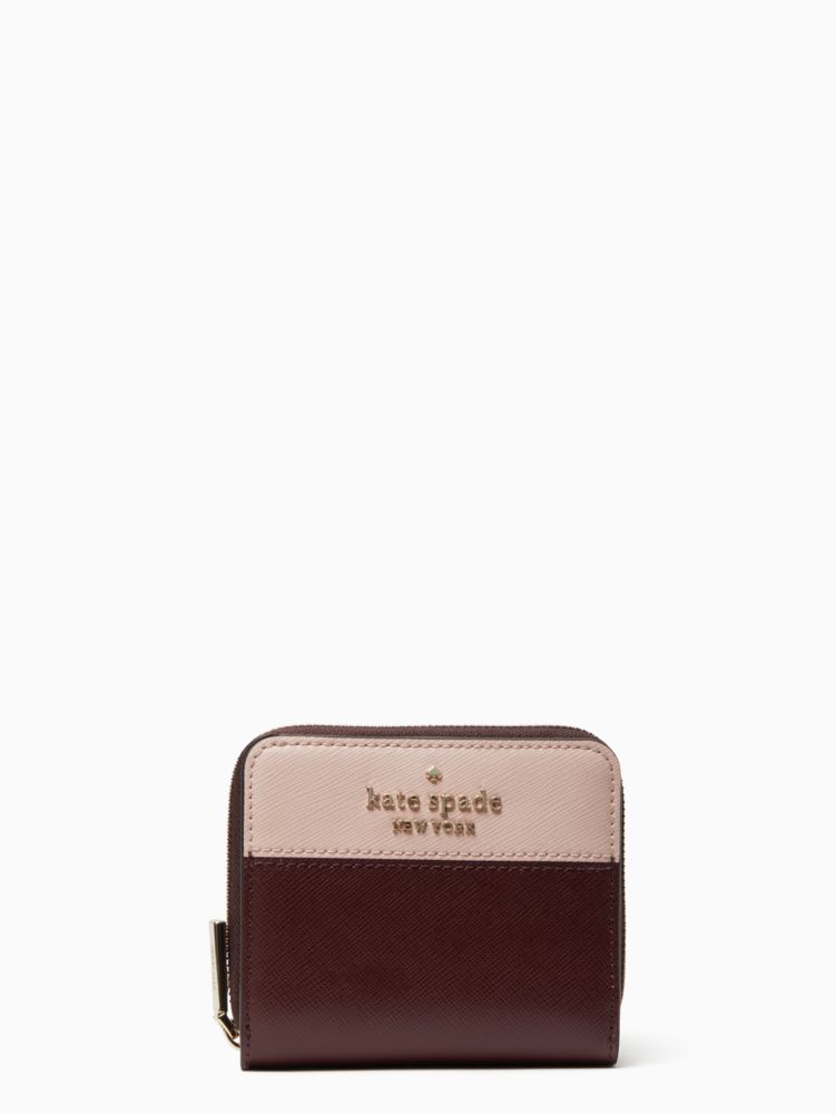 Kate Spade,ステイシー カラーブロック スモール ジップ アラウンド ウォレット,財布小物,ローズスモークマルチ
