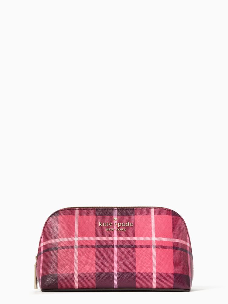 Staci Plaid Small Cosmetic Case Kate Spade Outlet