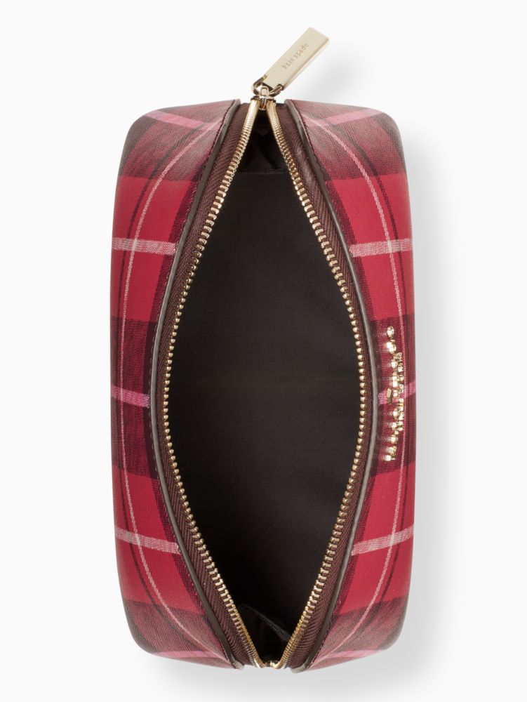 Kate store spade red plaid cosmetic pouch