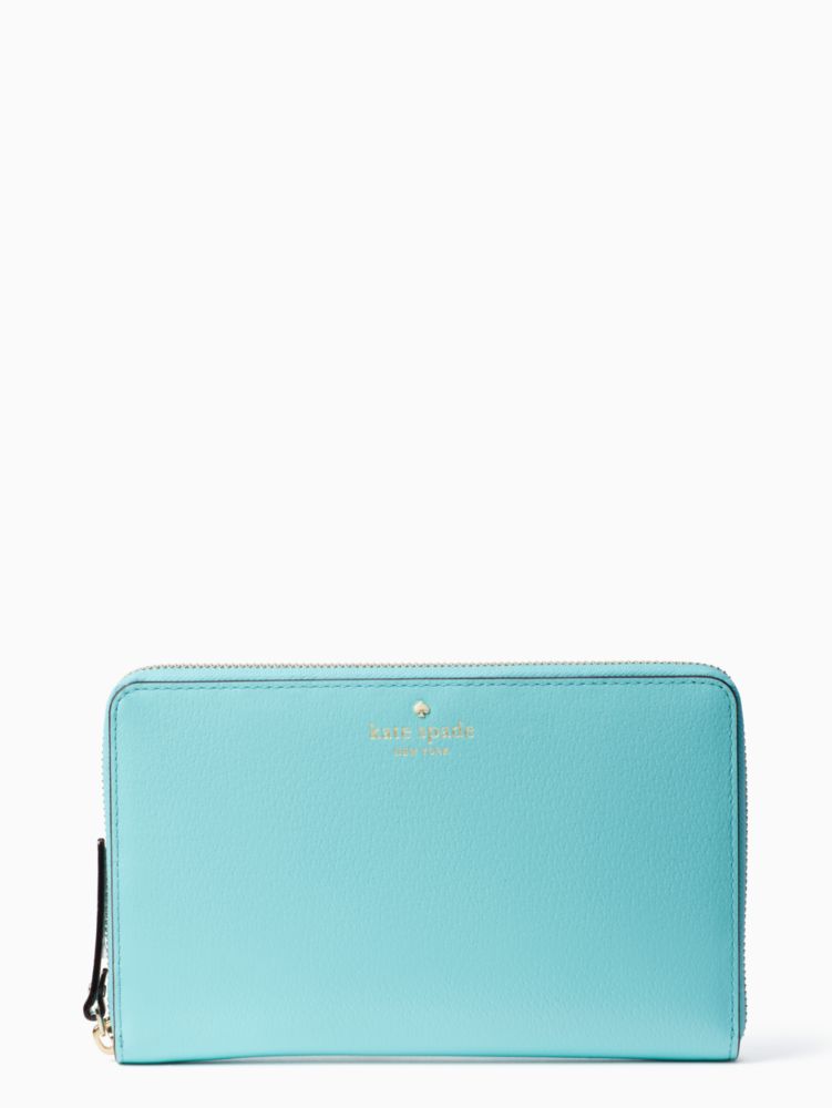 Kate Spade New York Oyster Blue Grand Street Zip Leather Travel Wallet, Best Price and Reviews