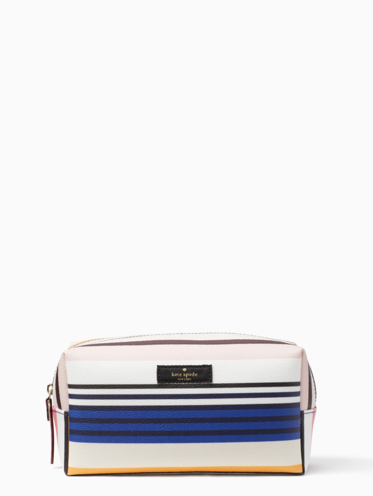 Kate Spade,shore street berber stripe medium davie,cosmetic bags,