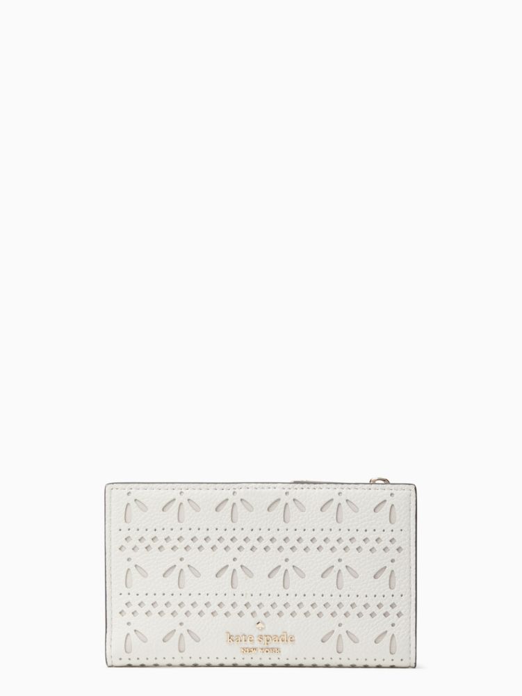 Sylvia perforated small store slim bifold wallet