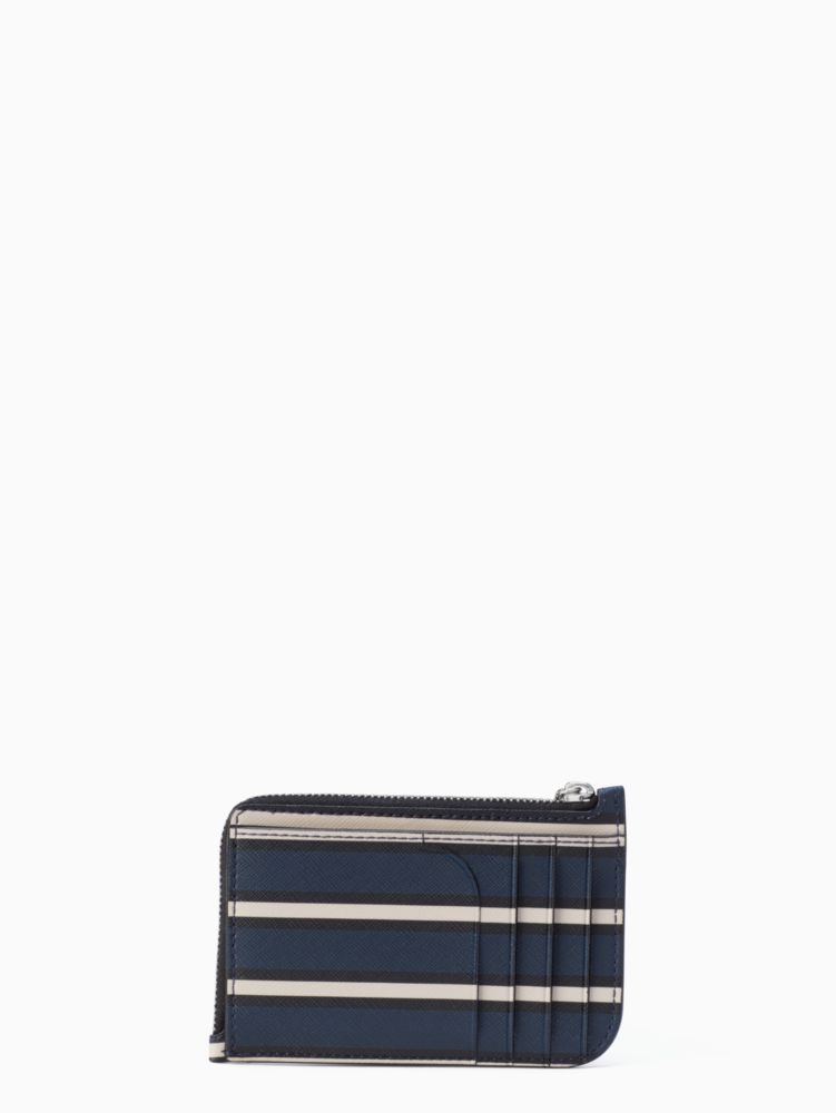 Kate Spade,cameron york stripe medium l-zip card holder,cardholders,