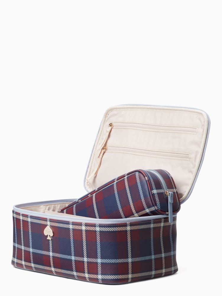 Kate Spade,cobblestone park travel plaid large colin,cosmetic bags,