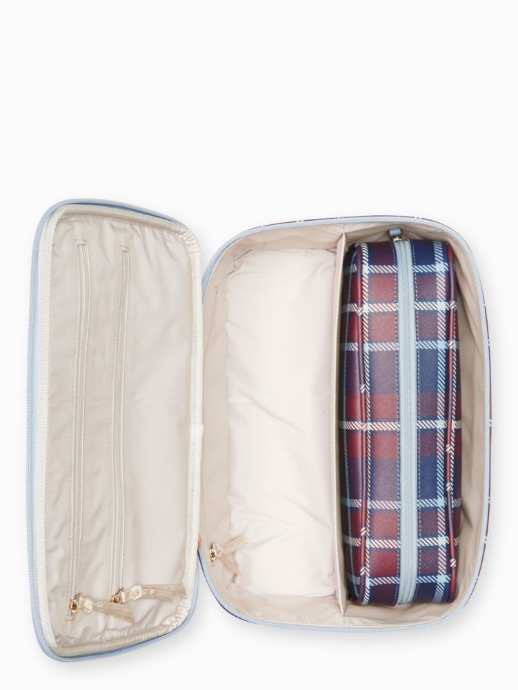 Kate Spade,cobblestone park travel plaid large colin,cosmetic bags,