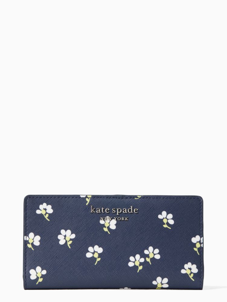 Kate Spade,cameron daisy toss large slim bifold wallet,