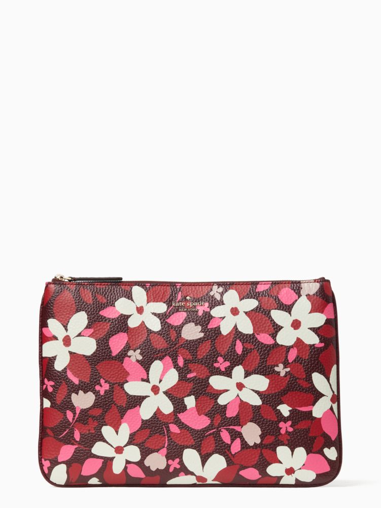 Jackson Forest Floral Large Zip Pouch Kate Spade Outlet