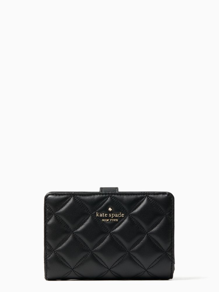 Kate Spade,natalia medium compact bifold wallet,Black