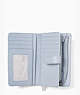 Kate Spade,natalia medium compact bifold wallet,Brushed Steel