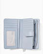 Kate Spade,natalia medium compact bifold wallet,Brushed Steel