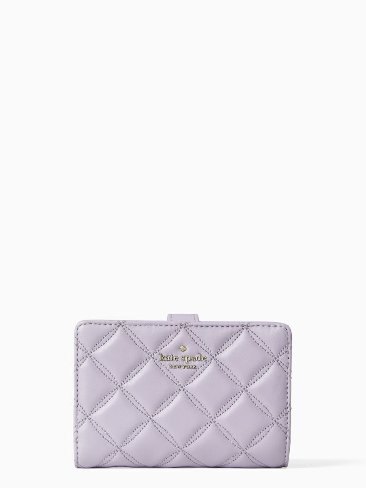 KATE SPADE NATALIA QUILTED MEDIUM CHAIN LEATHER SHOULDER BAG /WALLET OPT  LILAC