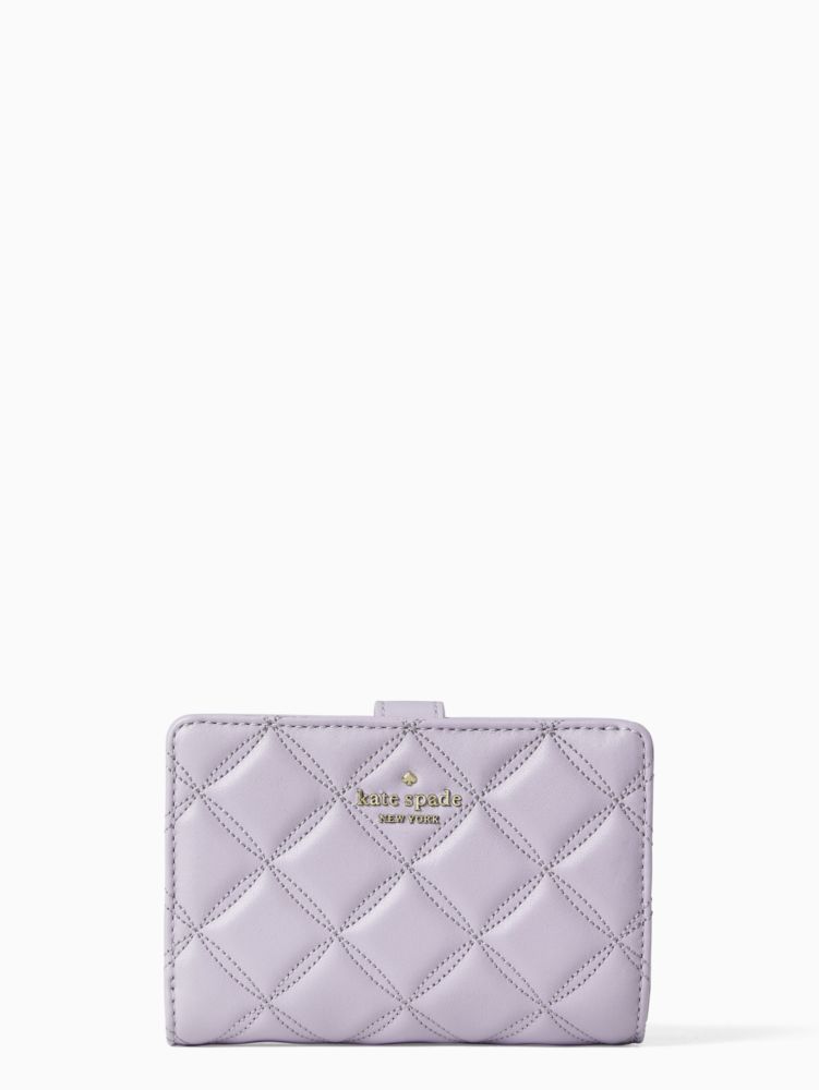 Kate Spade,natalia medium compact bifold wallet,Lilac Frost