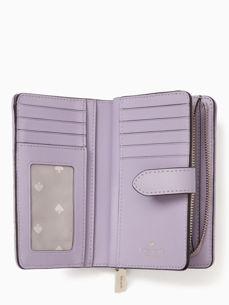 Kate Spade,natalia medium compact bifold wallet,Lilac Frost