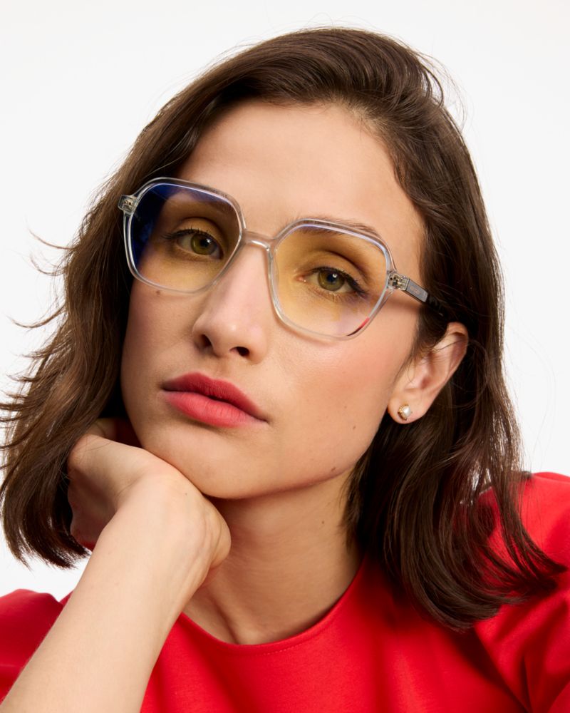 Kate Spade,Zette Readers,Square,Plastic,Pattern,Adjustable Nose Pads,Magnifying,Integrated Nose Pads,Casual,