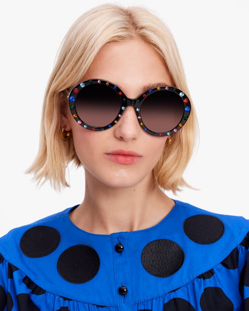 Kate Spade,Zya Sunglasses,Black Multi