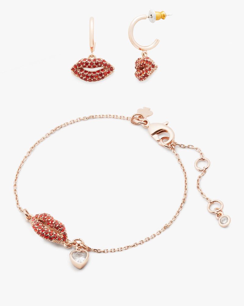 Kate Spade,Kiss Kiss Lips Bracelet Bundle,
