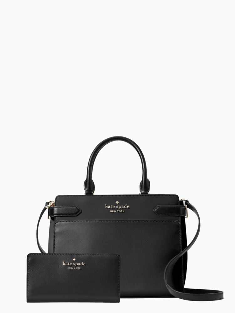 Received as a gift, Staci Medium satchel in black and minnie accessories :  r/katespade