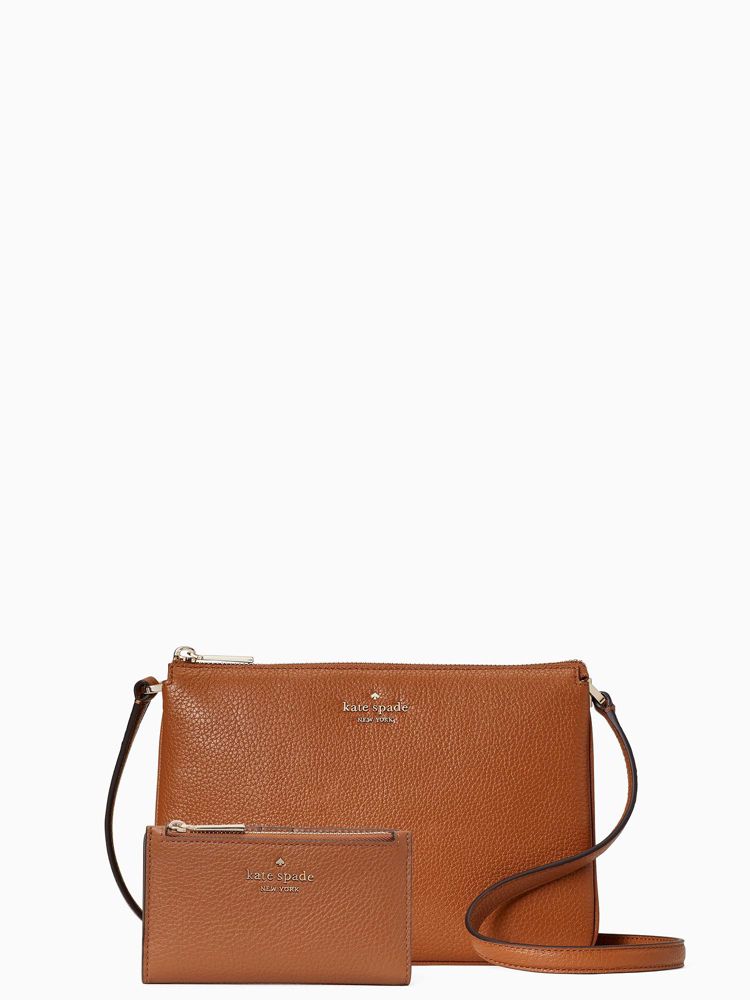 Kate Spade leila north south crossbody warm gingerbread