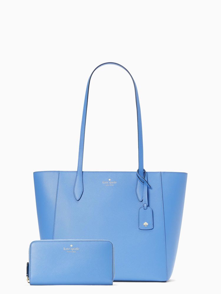 KATE SPADE NEW YORK DANA TOTE SHOULDER BAG PURSE $359 Blue