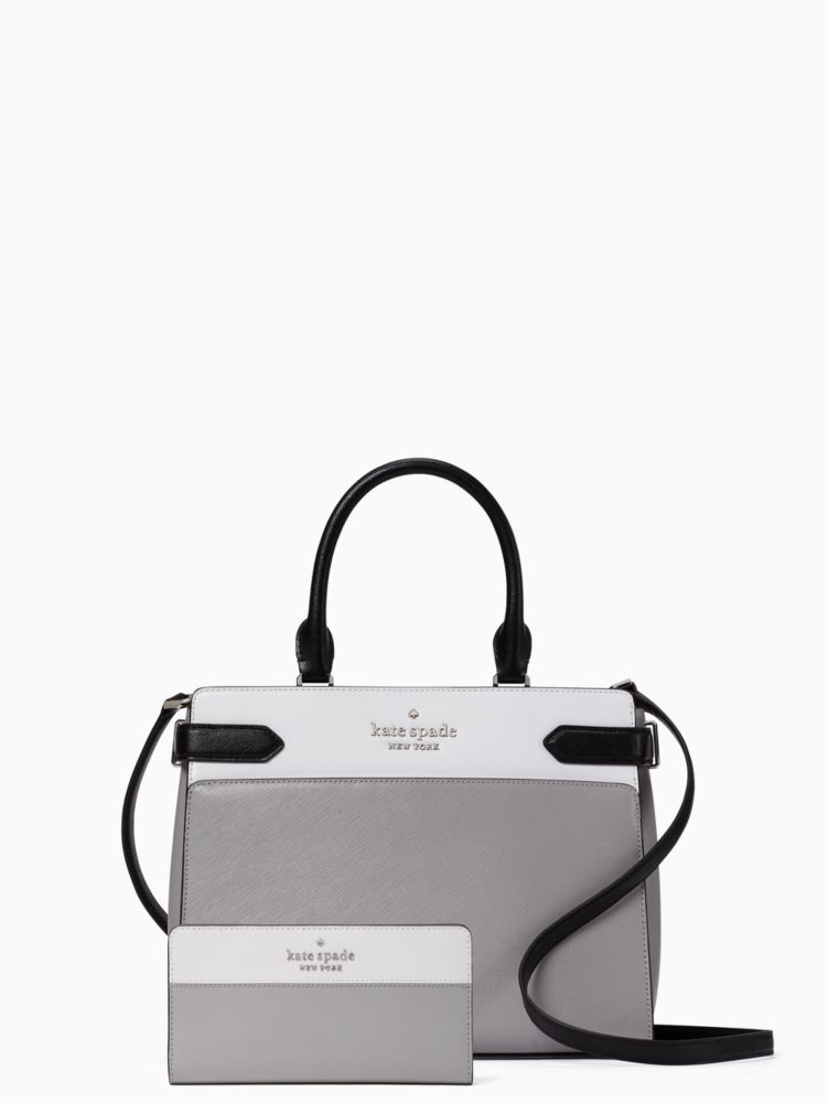 Kate Spade Staci Medium Satchel in Colorblock Nimbus Grey – Exclusively USA